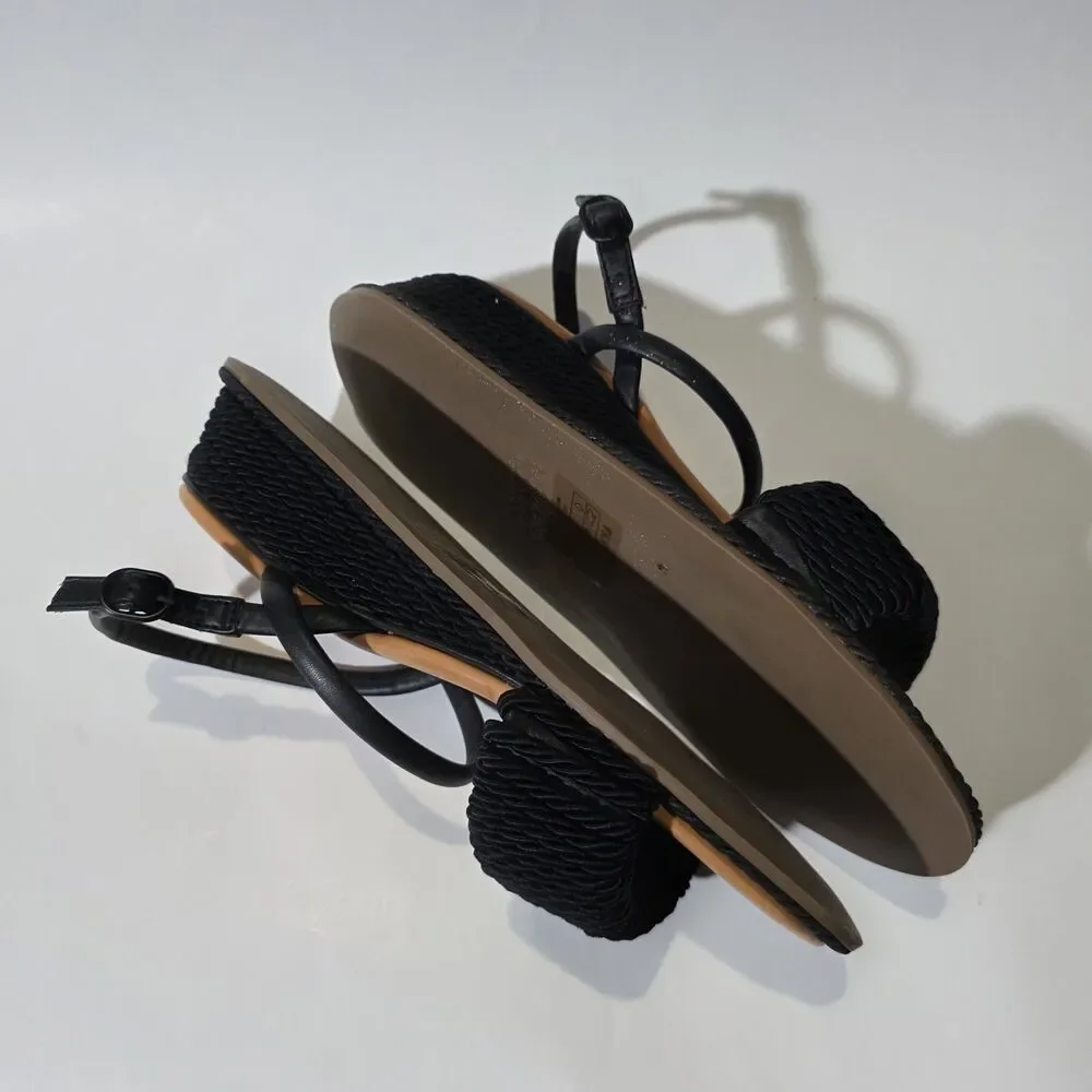 NEW FARM RIO Espadrille Wedge Sandal, Black Size 9